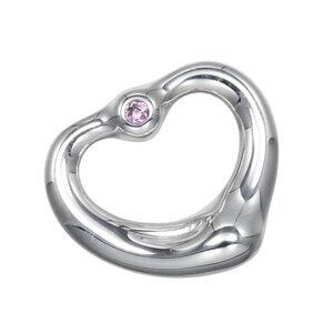 TIFFANY&Co. Open heart Necklace Silver925/Pink sapphire 2.1g Women